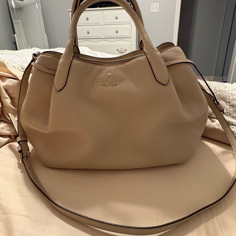 Kate Spade Beige Leather Shoulder Bag